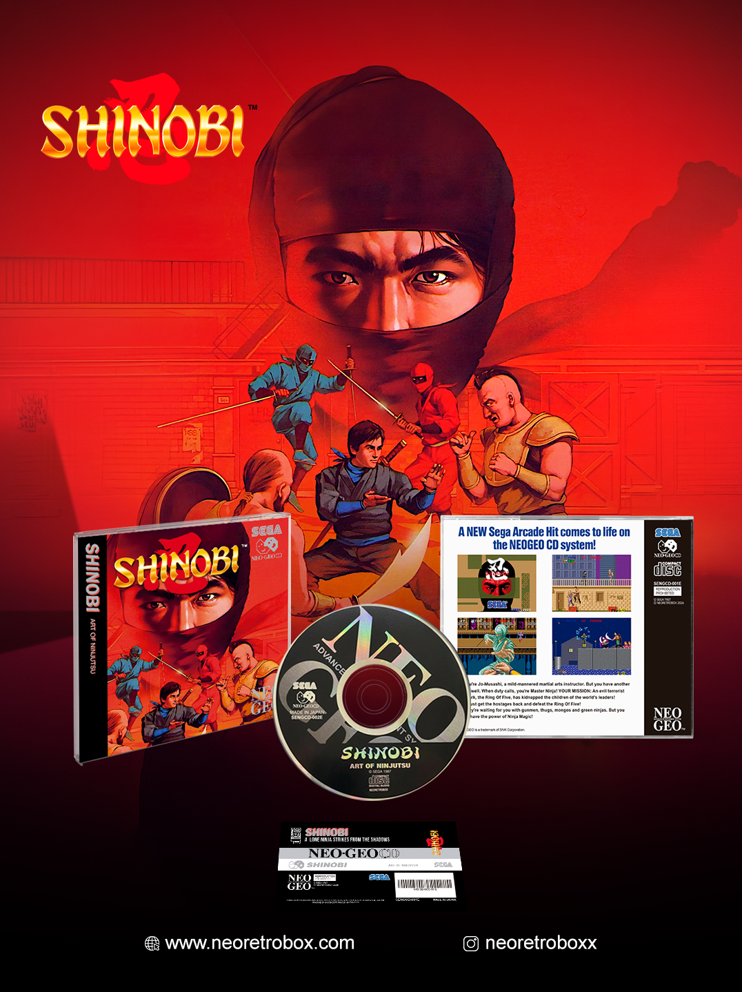 SHINOBI SEGA ARCADE EDITION NEOGEO CD / NEOGEO CDZ - Neoretrobox