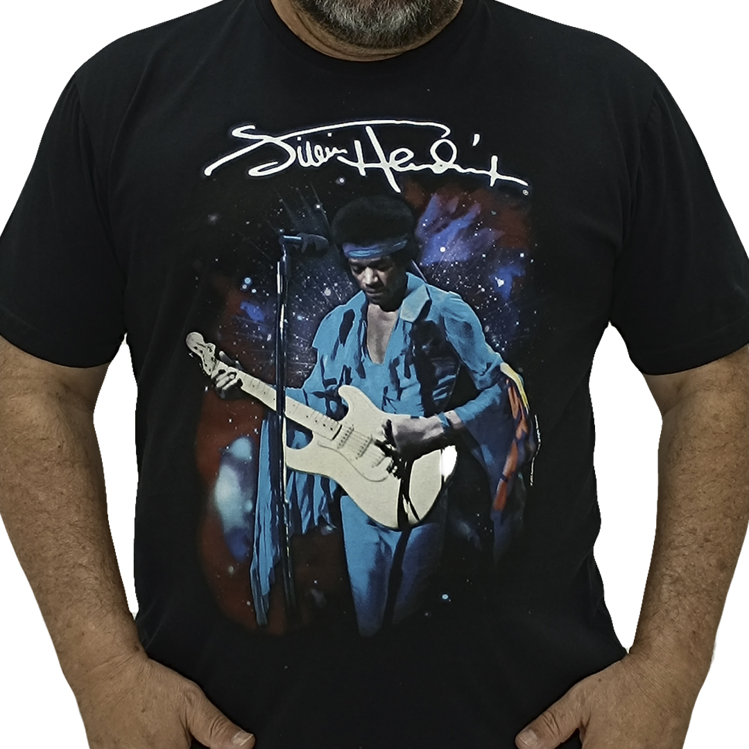 Camiseta Jimi Hendrix Show Guitarra - Véio do Rock