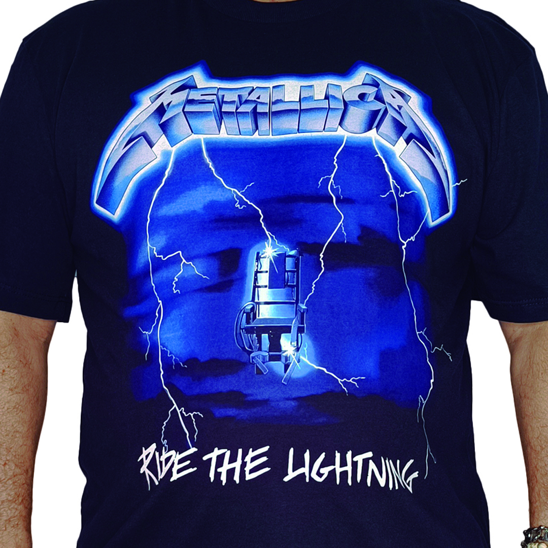 90s LLICA Ride The Lightning Tシャツ L Camiseta Metallica Ride The Lightning - Véio do Rock
