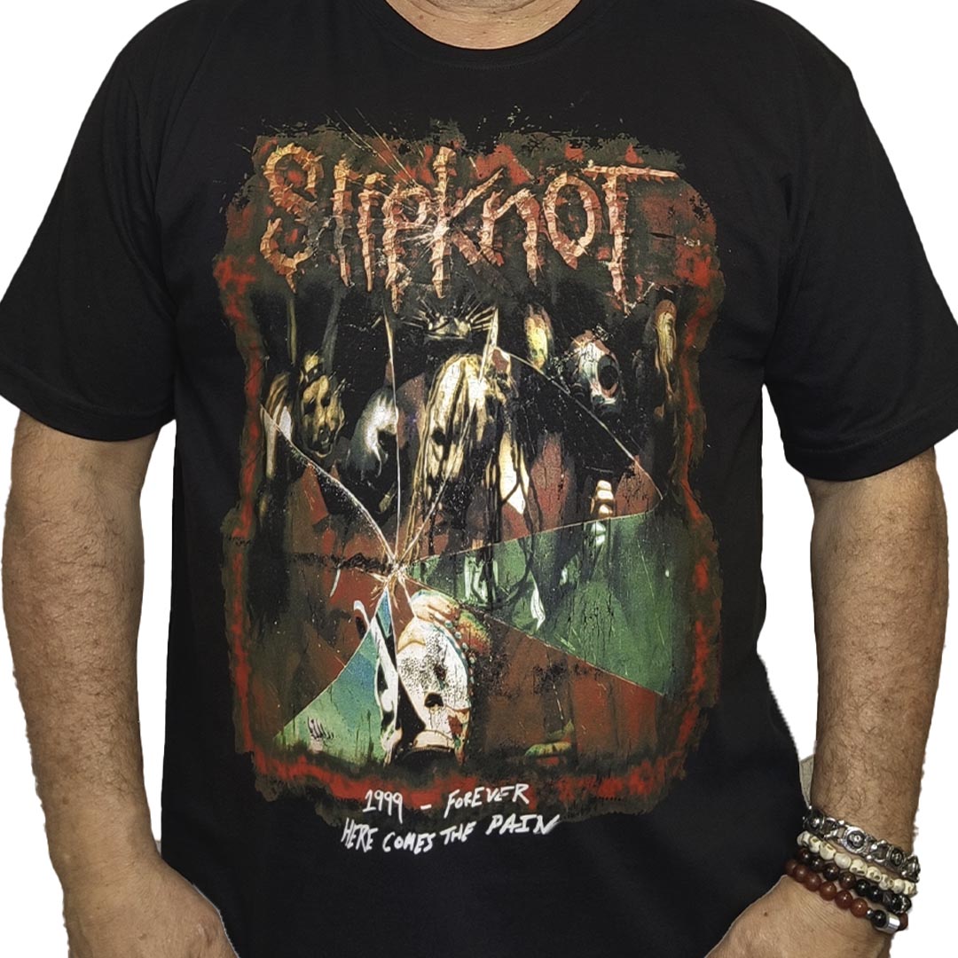 Camiseta Slipknot 1999 - Forever Here Comes The Pain - Véio do Rock