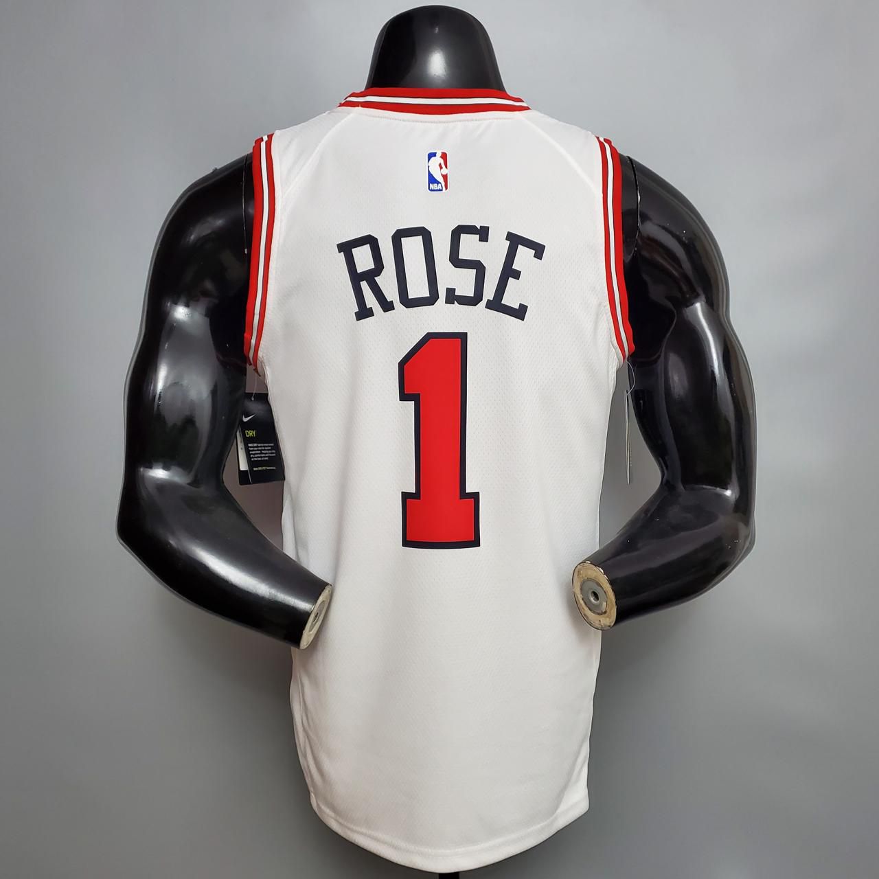 Regata Basquete NBA Chicago Bulls Rose 1 Branca Edição Jogador