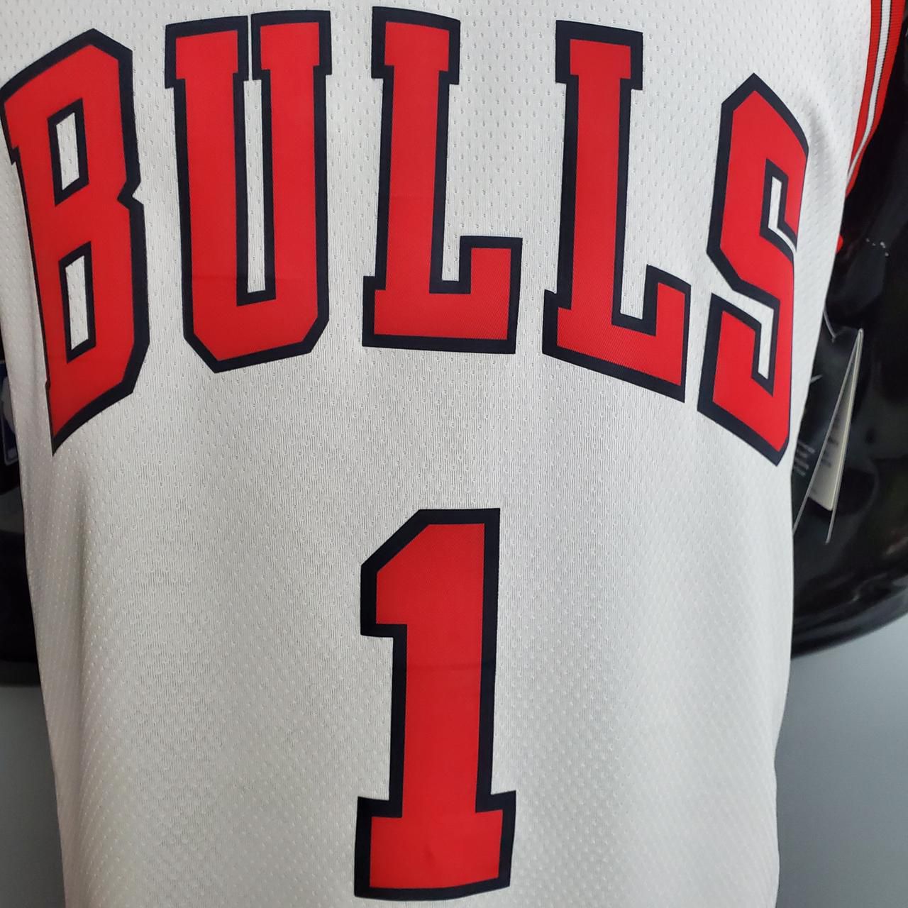 Regata Basquete NBA Chicago Bulls Rose 1 Branca Edição Jogador