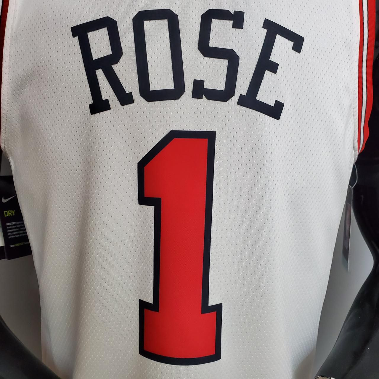 Regata Basquete NBA Chicago Bulls Rose 1 Branca Edição Jogador
