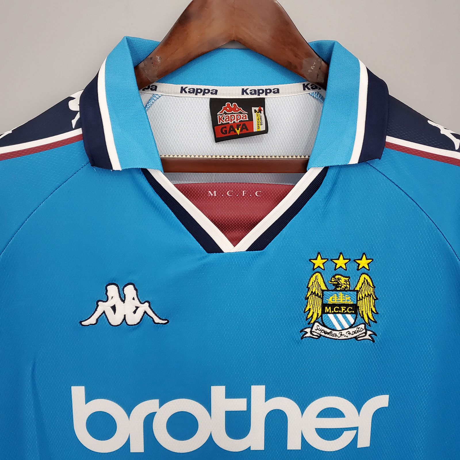 ウェア Manchester City 97/99  Camisa Retrô Manchester City I 97/99 Masculina Fan Torcedor Azul
