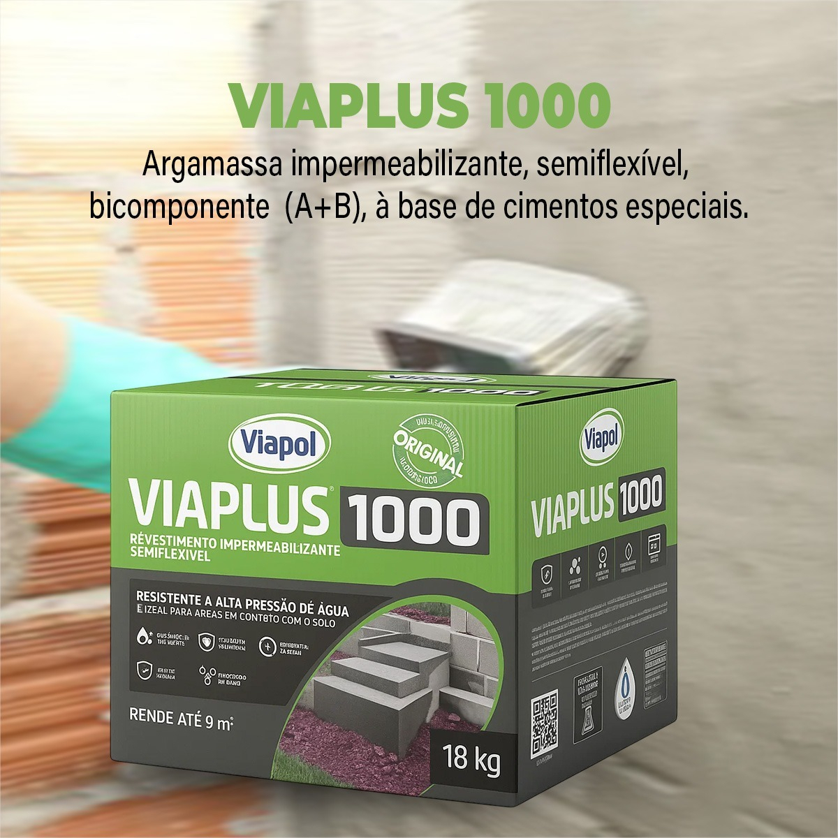 Impermeabilizante Viaplus 1000 18kg | Viapol Bicomponente - Kem