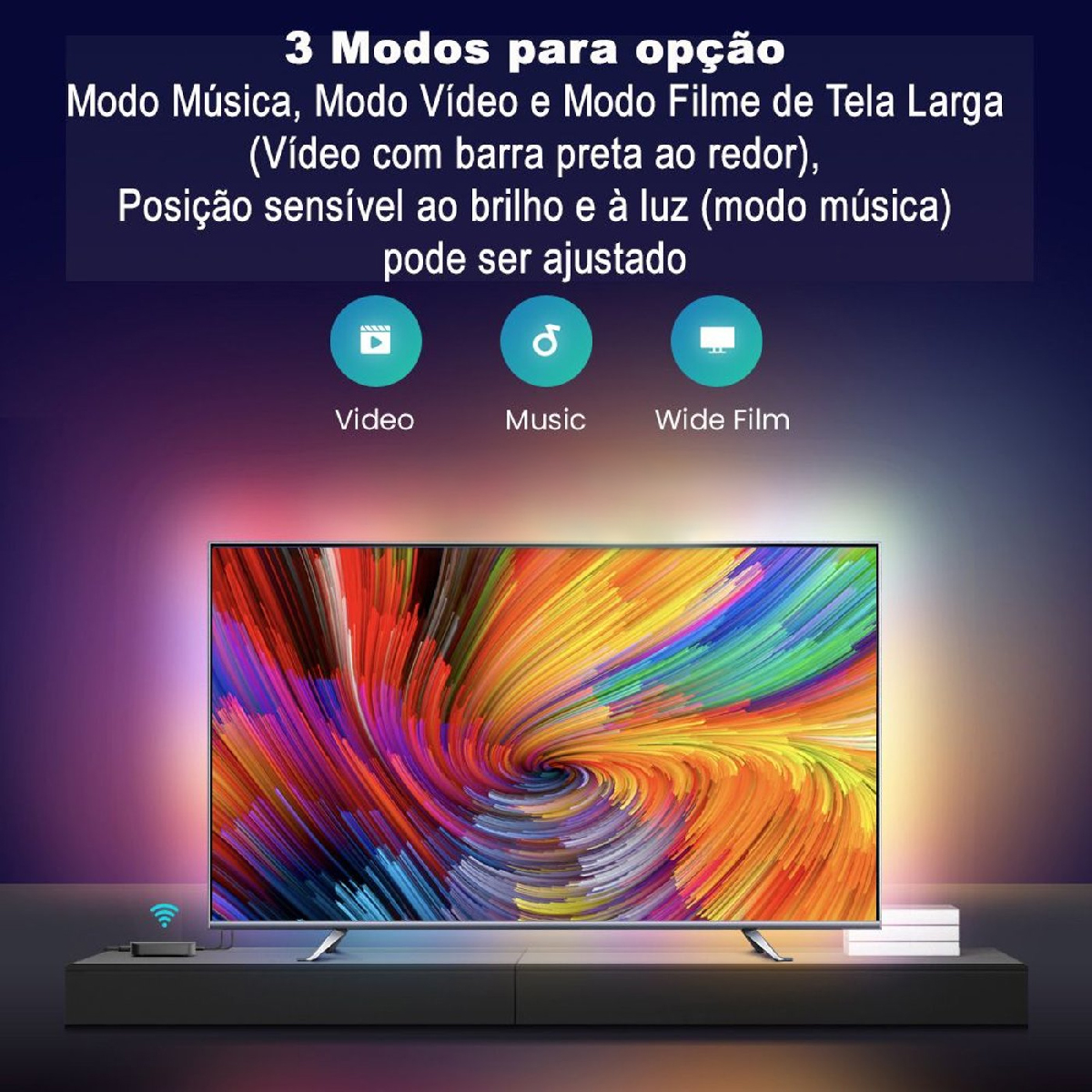 Kit Fita Led Smart Sincroniza Luz Com Tv Compatível Alexa - Outlet Bragante