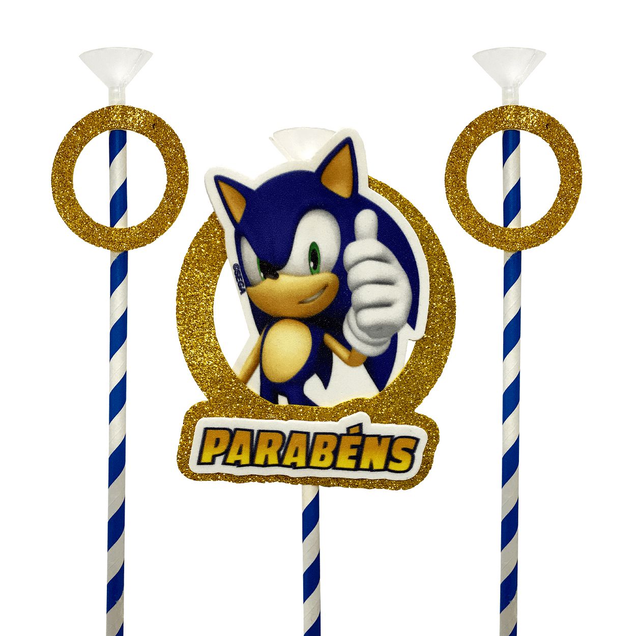 Sonic topo de bolo para imprimir festa de aniversário infantil png