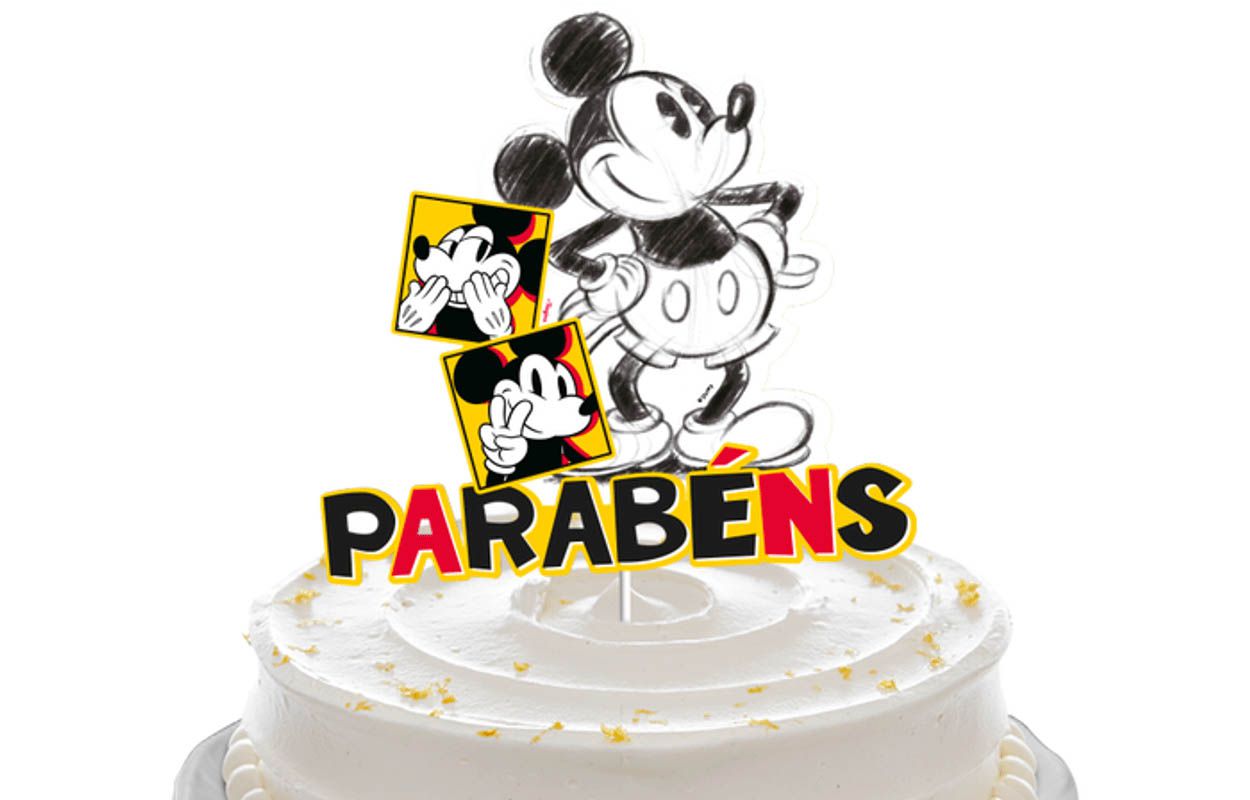 Topo - Topper - Decoração De Bolo - Mêsversário Mickey Mouse