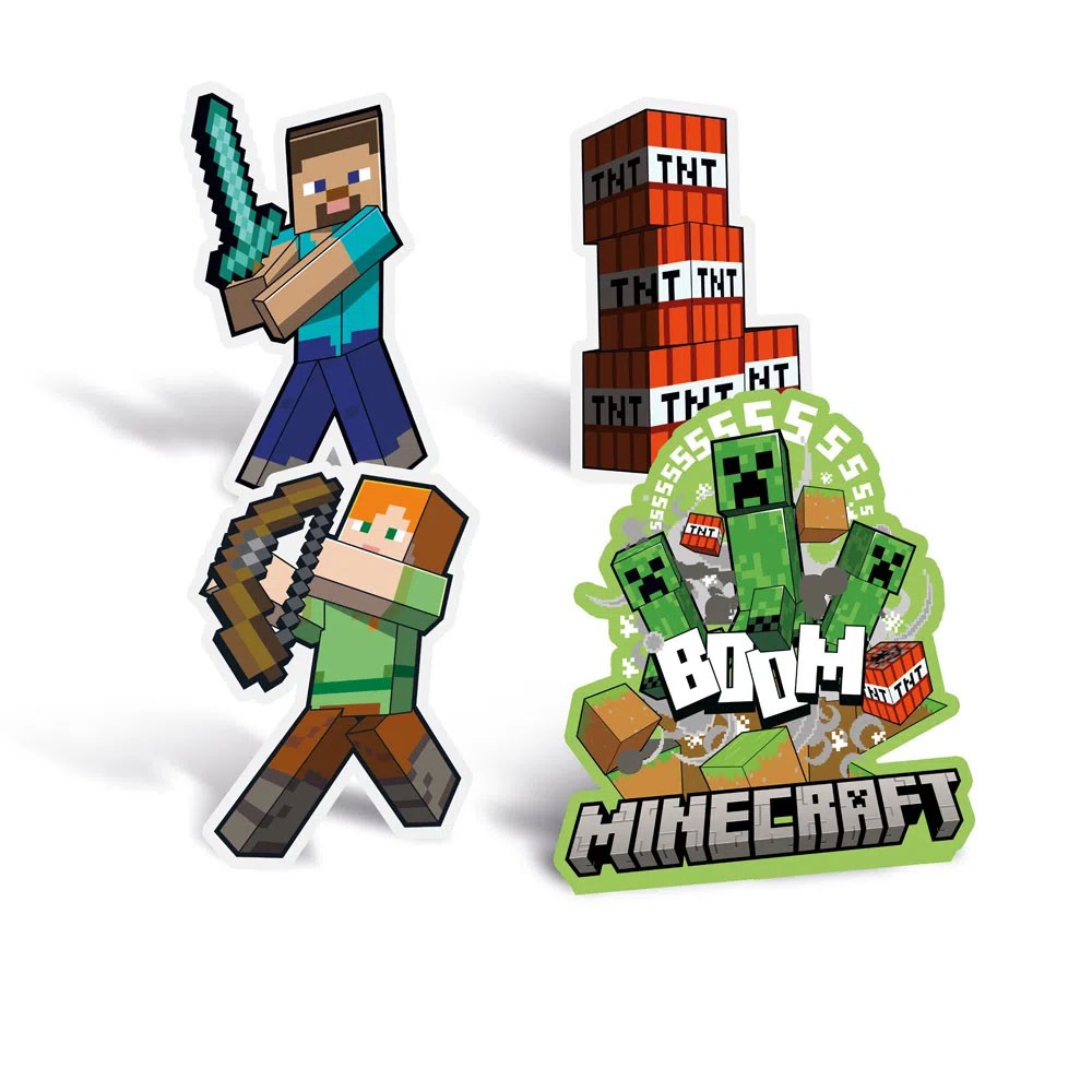 Topo Topper de Bolo Minecraft Pronto Para Usar - W.A Vendas Online