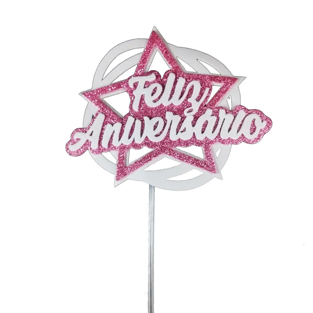 TOPO DE BOLO BARBIE ESTRELAS TOPPER PERSONALIZADO BARBIE ROSA