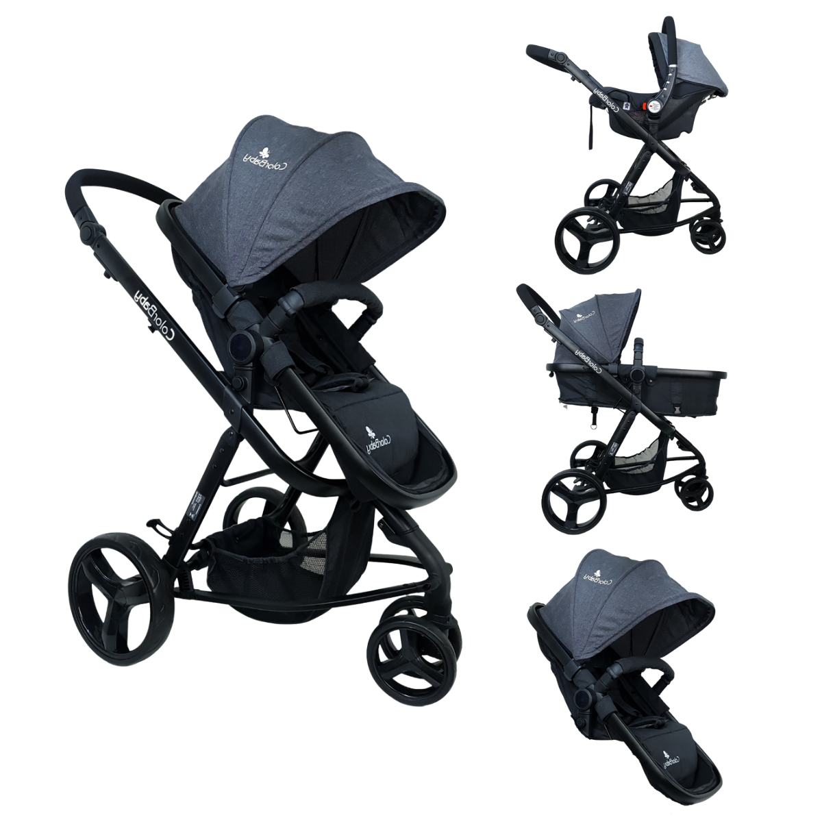 Carrinho Travel System Para Bebê + Bebê Conforto 3 Em 1 Luxo Evolution  Preto-O Galileu Magazine