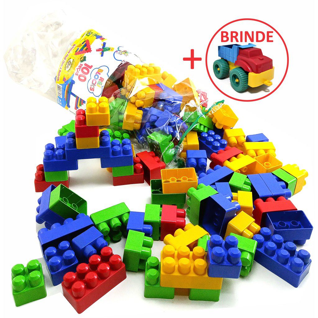 Brinquedo Educativo Blocos De Montar Linked Cubes 100 Peças