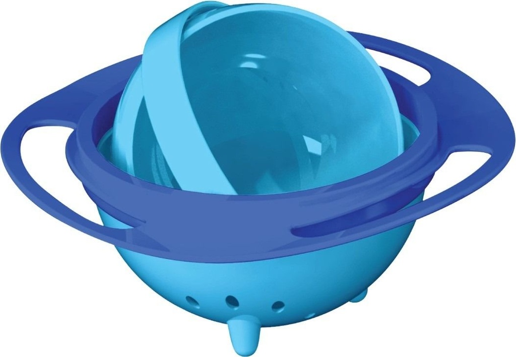 Pratinho Bebê Bowl Giratório 360° Azul Não Derruba Comida - ShopJJ
