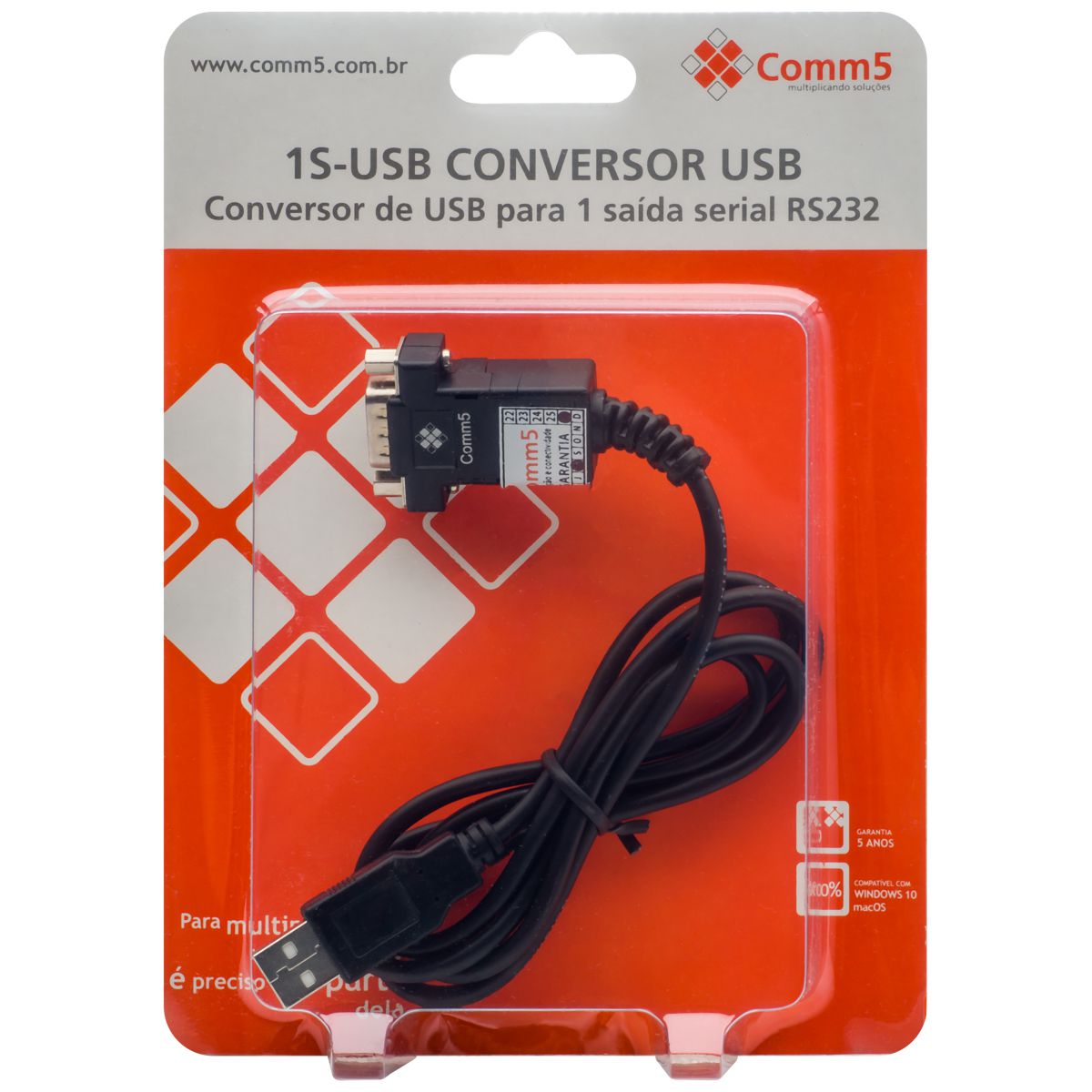 Cabo Conversor Adaptador Usb Serial Rs232 CoMM5 1S-USB FTDI - Comercial  Eletron SP