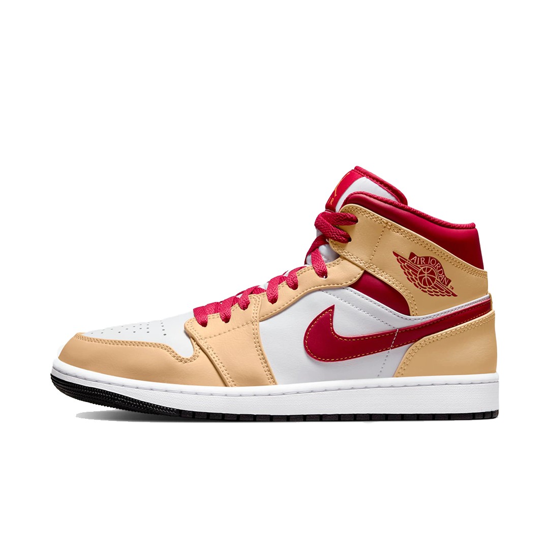 Air Jordan 1 Mid 'Light Curry Cardinal Red'