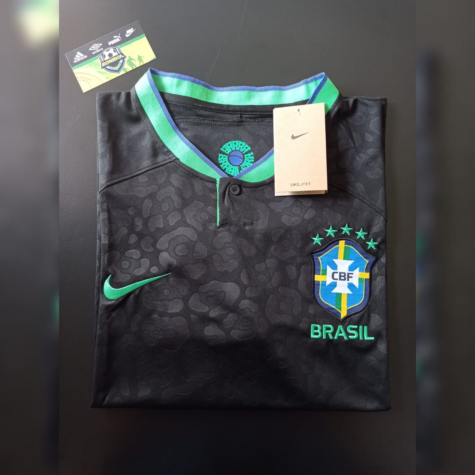 Camisa Brasil Preta 2022 Copa do Mundo Masculina - Loja Ronibol