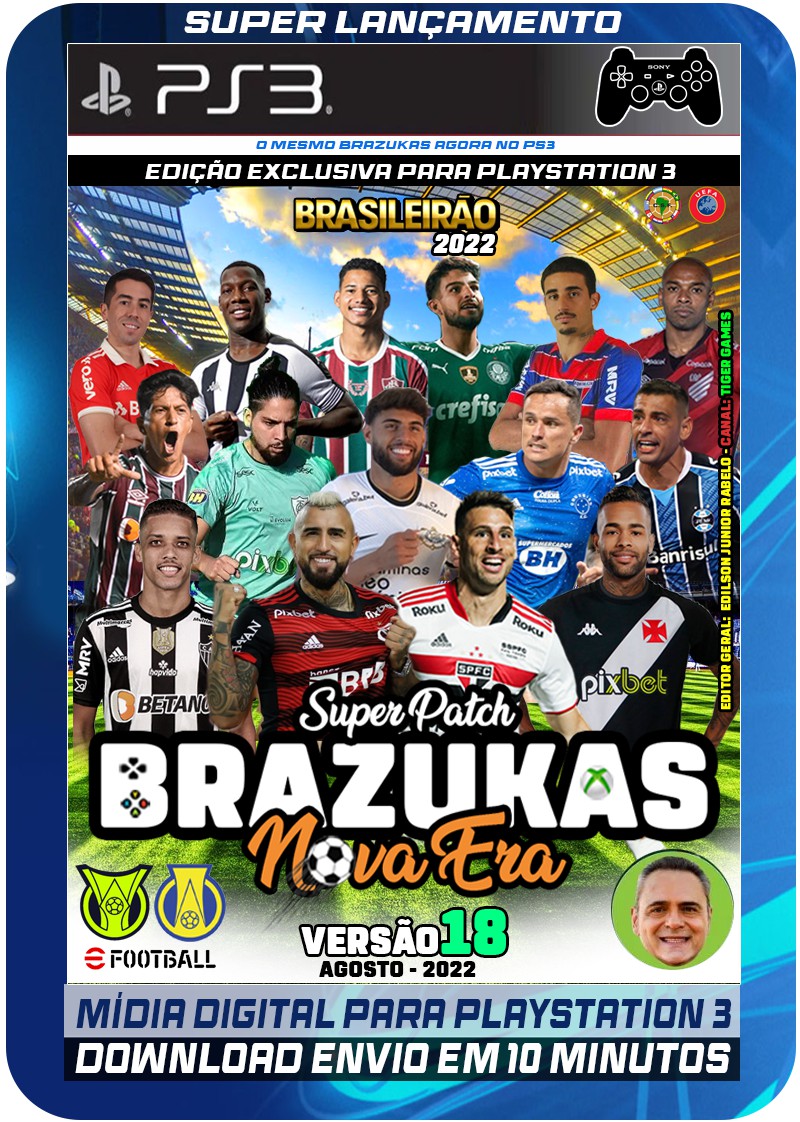 ⭐ PLAYSTATION 3 - E FOOTBALL - PES BRAZUKAS 2022 ⭐ - BRAZUKAS NOVA ERA
