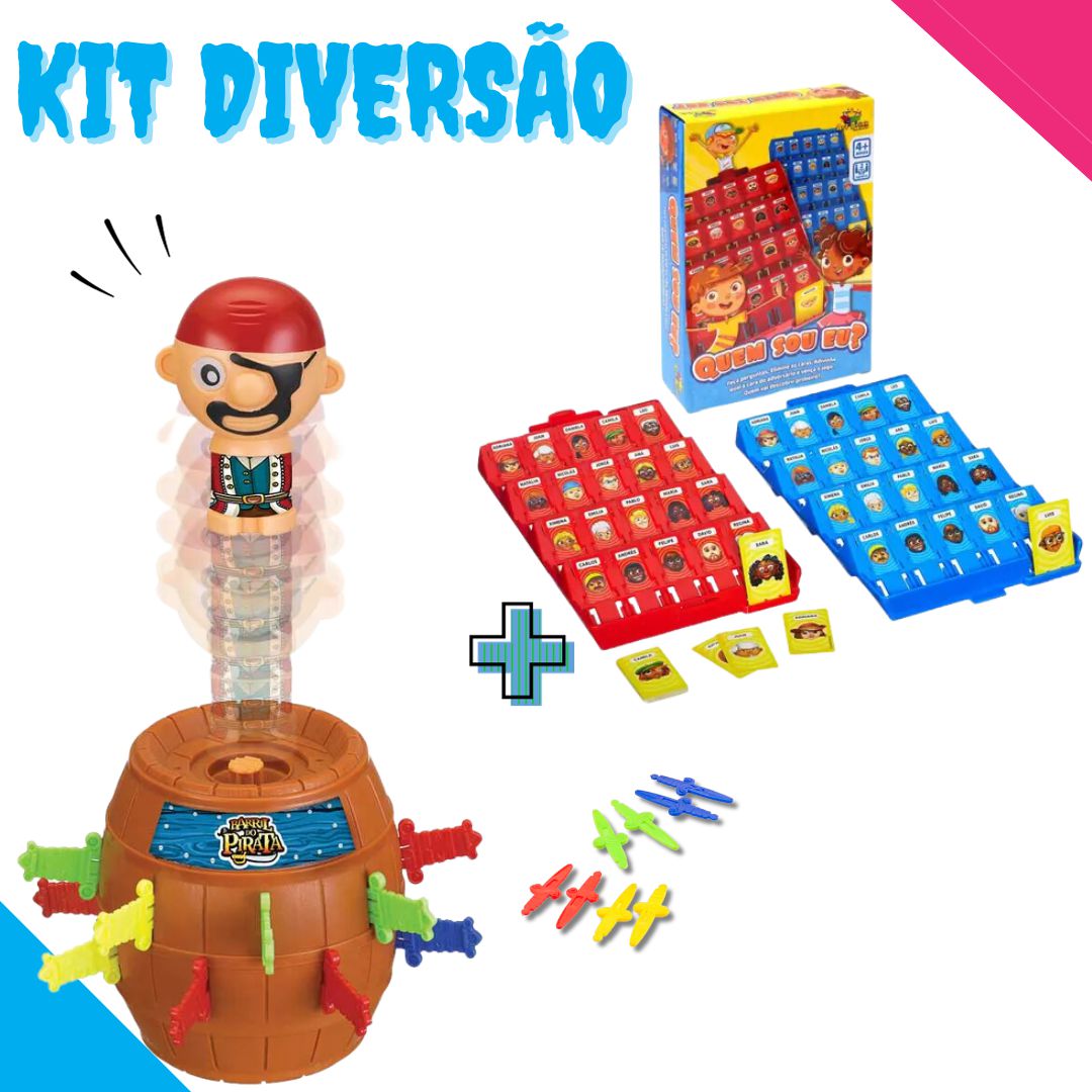 Kit Jogos Quebra Gelo Pinguim + Jogo Barril Pula Pirata Art Brink