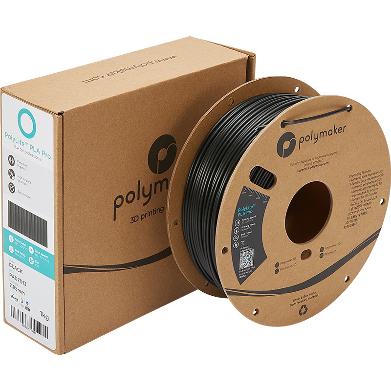 Polylite PLA PRO Black 2,85mm 1Kg - Materializa Tecnologia