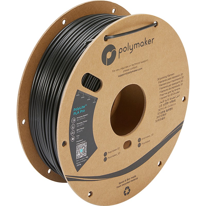 Polylite PLA PRO Black 2,85mm 1Kg - Materializa Tecnologia