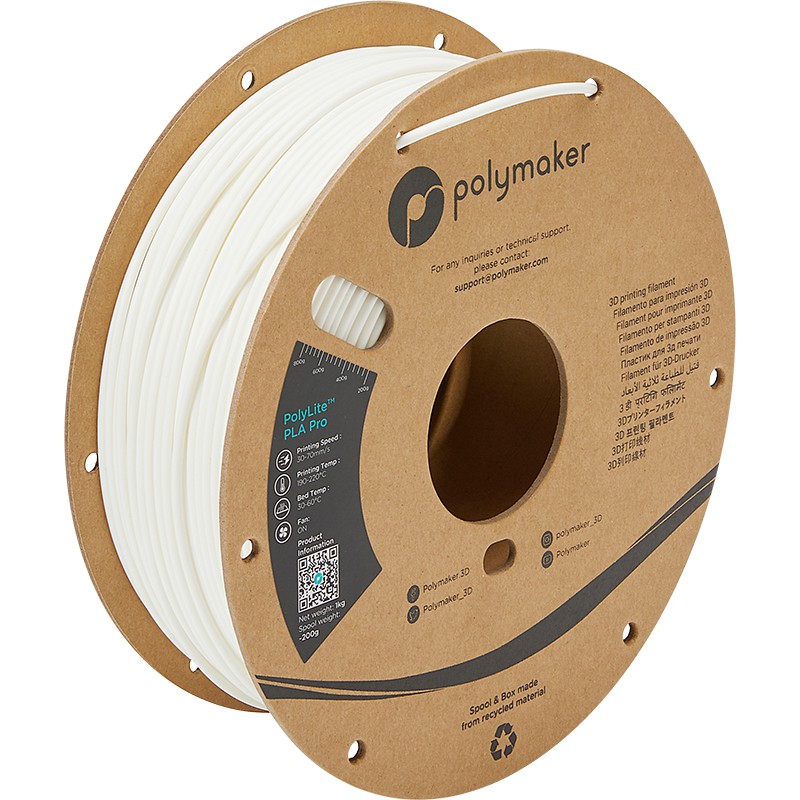 Polylite PLA PRO White 2,85mm 1Kg - Materializa Tecnologia