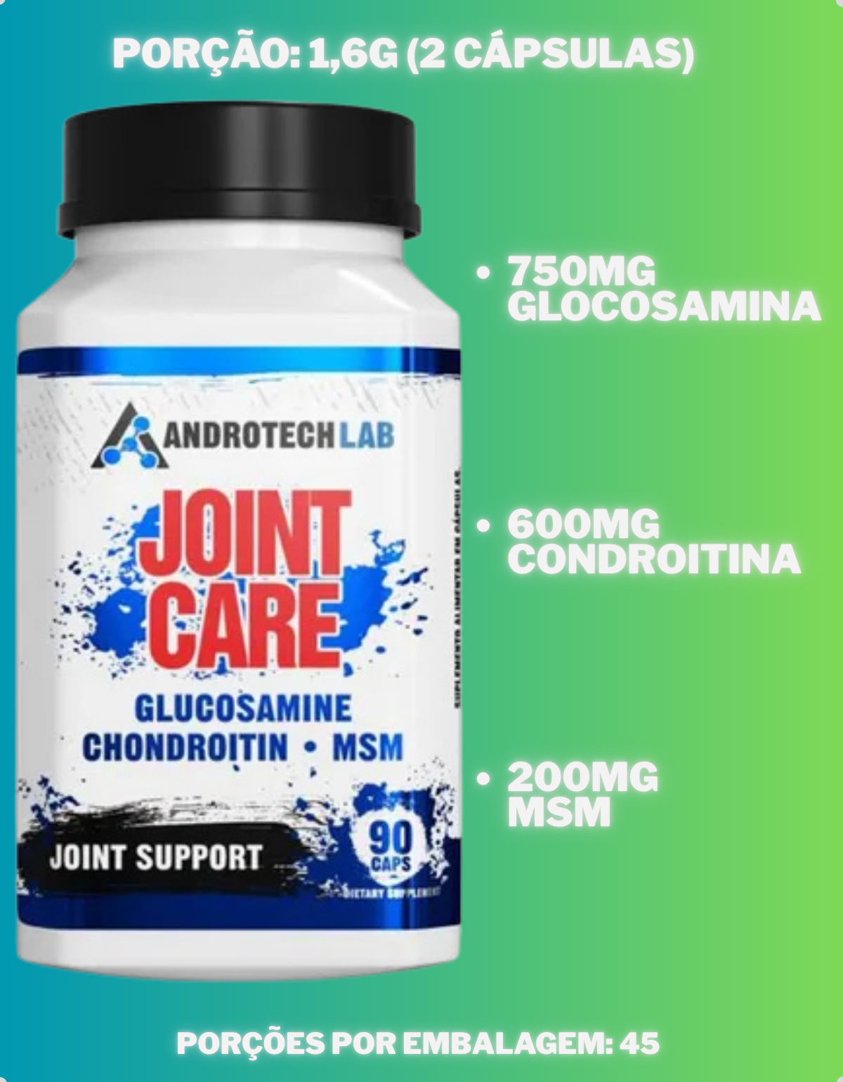 Joint Care 90 Cápsulas - Androtech Lab | Nutrione Suplementos ...