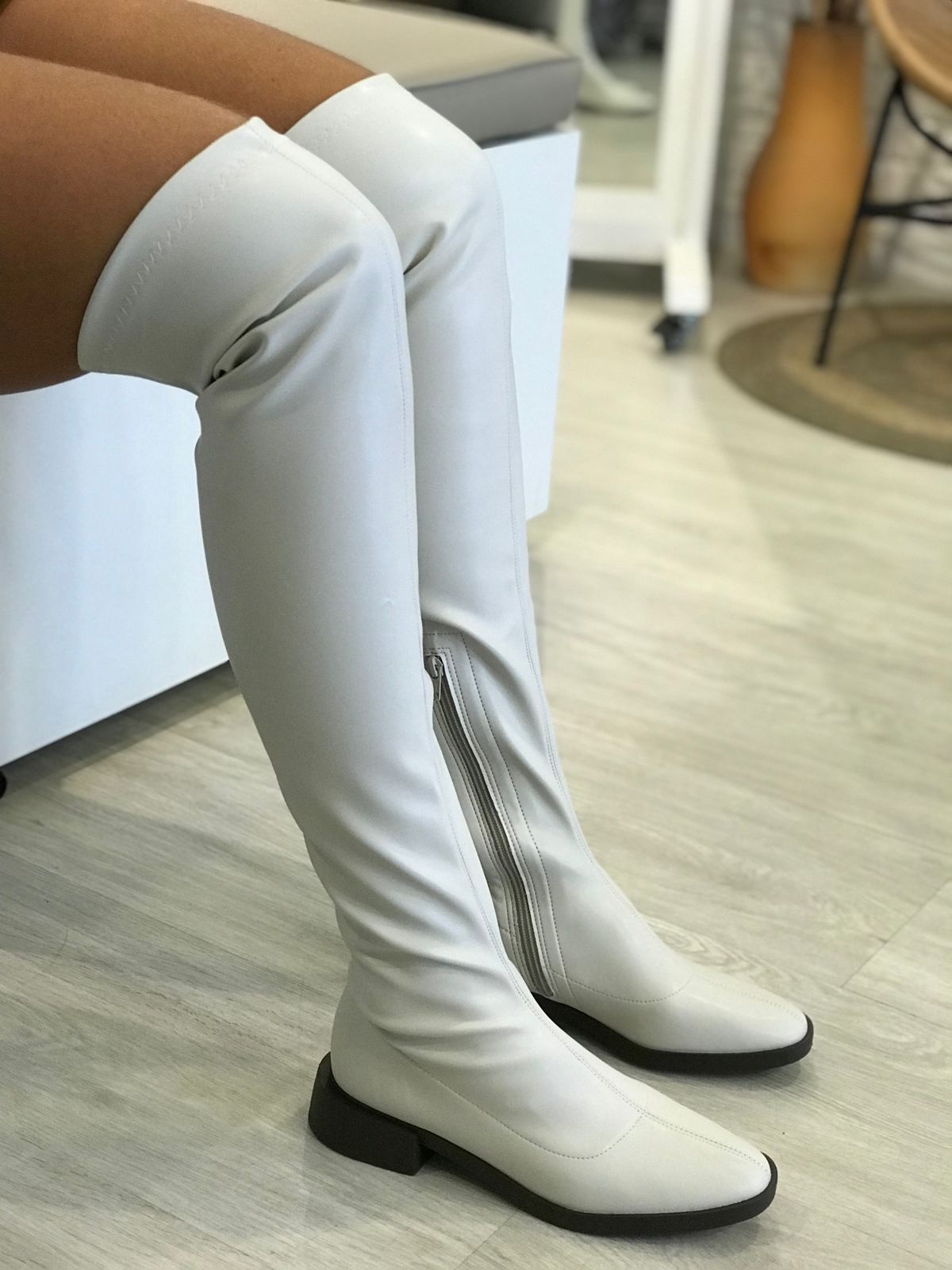 ボディーボス BOTA OVER THE KNEE AMANDA OFF WHITE - ZIZA OFICIAL