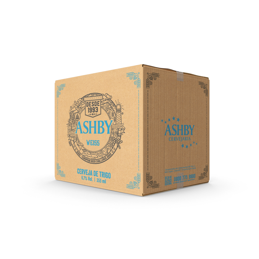 CERVEJA ASHBY WEISS LONG NECK 355ml - CAIXA 12 GARRAFAS