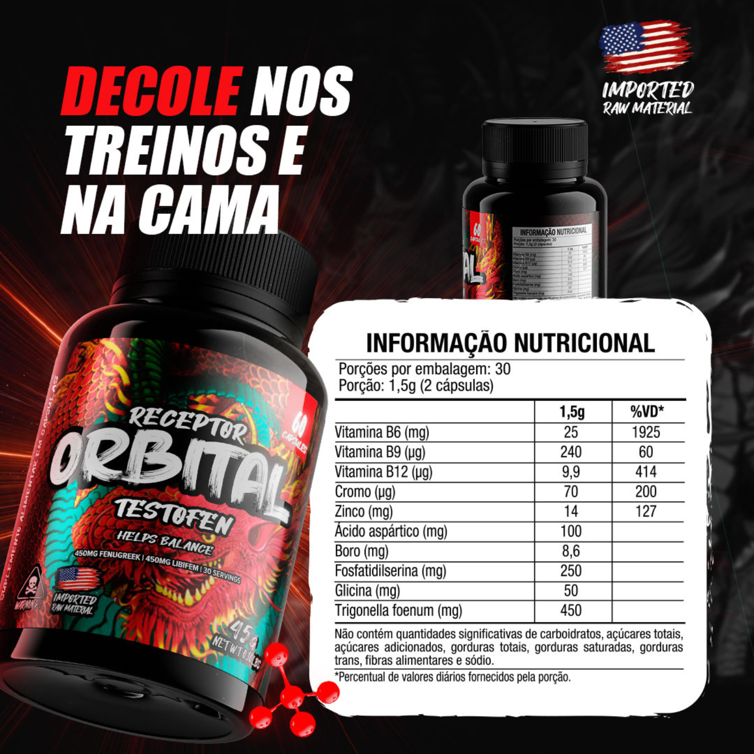 Pré Hormonal Testofen Desenvolvimento Muscular 60 Caps Orbital