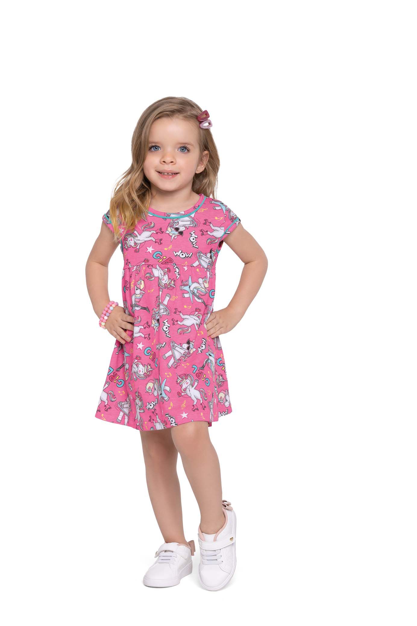 Vestido Fakini Infantil Barbie Rosa - Compre Agora