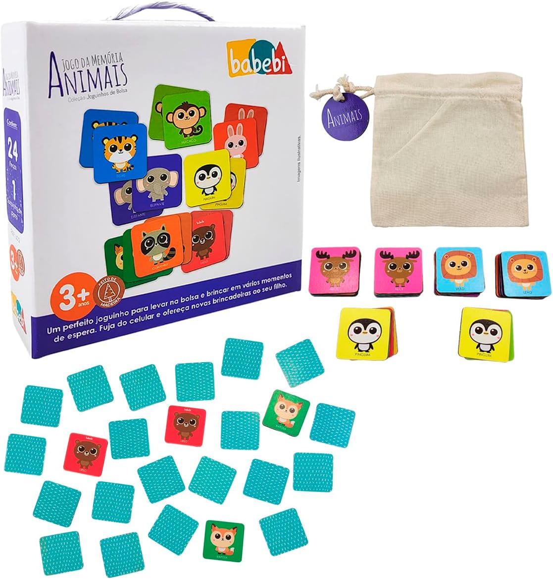 JOGUINHOS DE BOLSA: JOGO DA MEMORIA ANIMAIS - CELL Brinquedos Educativos ®