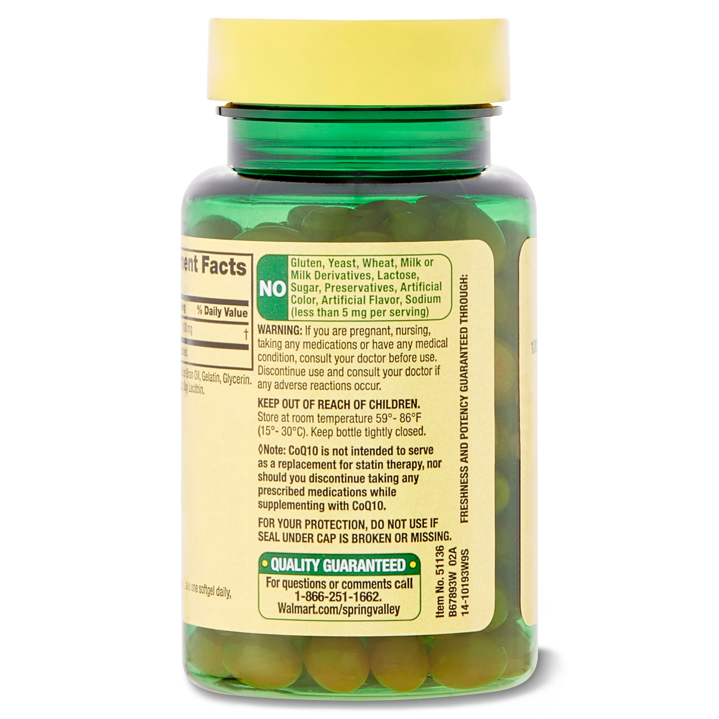 CoQ10 100mg Spring Valley - 60 Softgel - MacidanImports 7 Anos | O Seu ...