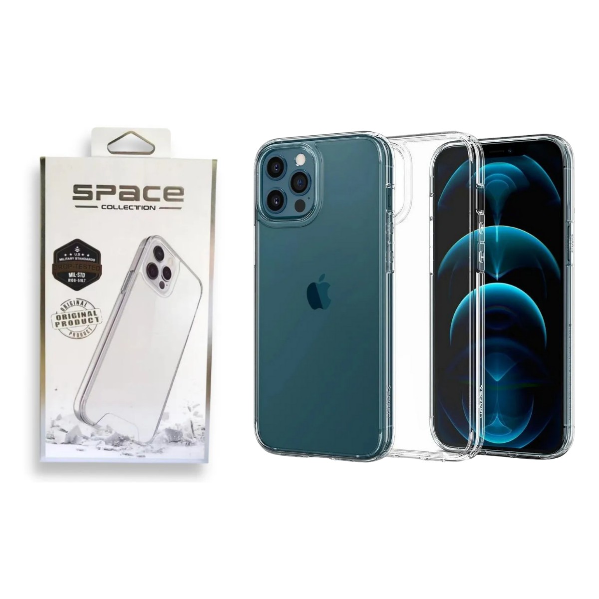 Capinha Space Clear P/ iPhone 12 Normal / 12 Pro / 12 Pro Max