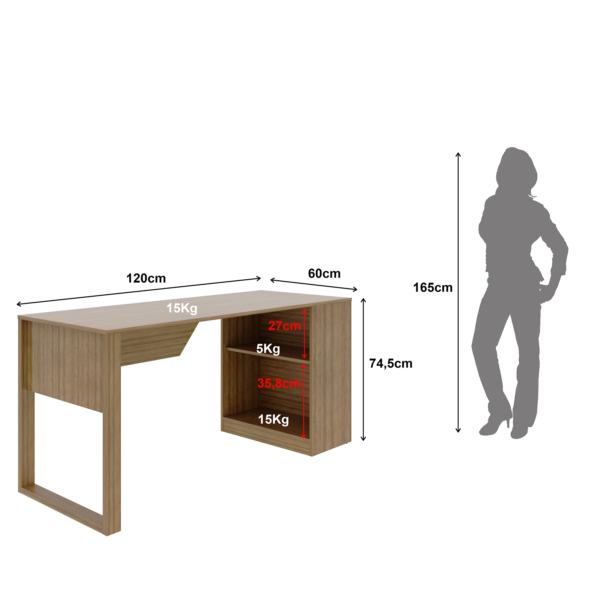 Mesa para escritório ME4182 Branca Tecnomobili - ClickCasa | Loja