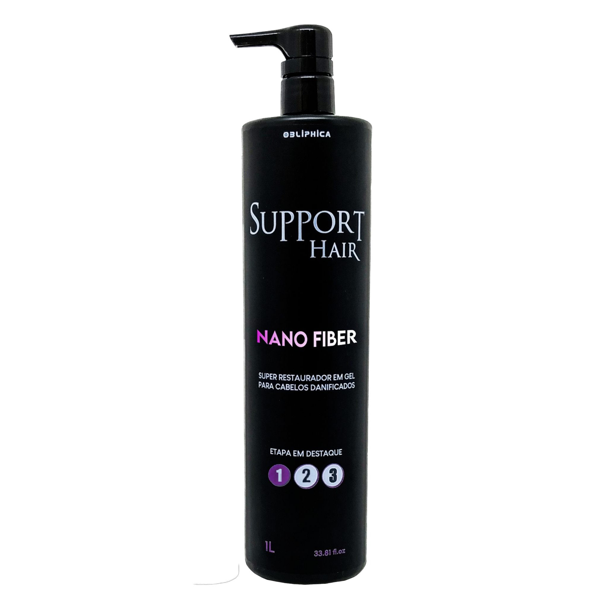 Kit Obliphica Support Hair Nano Fiber 1L, Nano Protein 1L e Keratin
