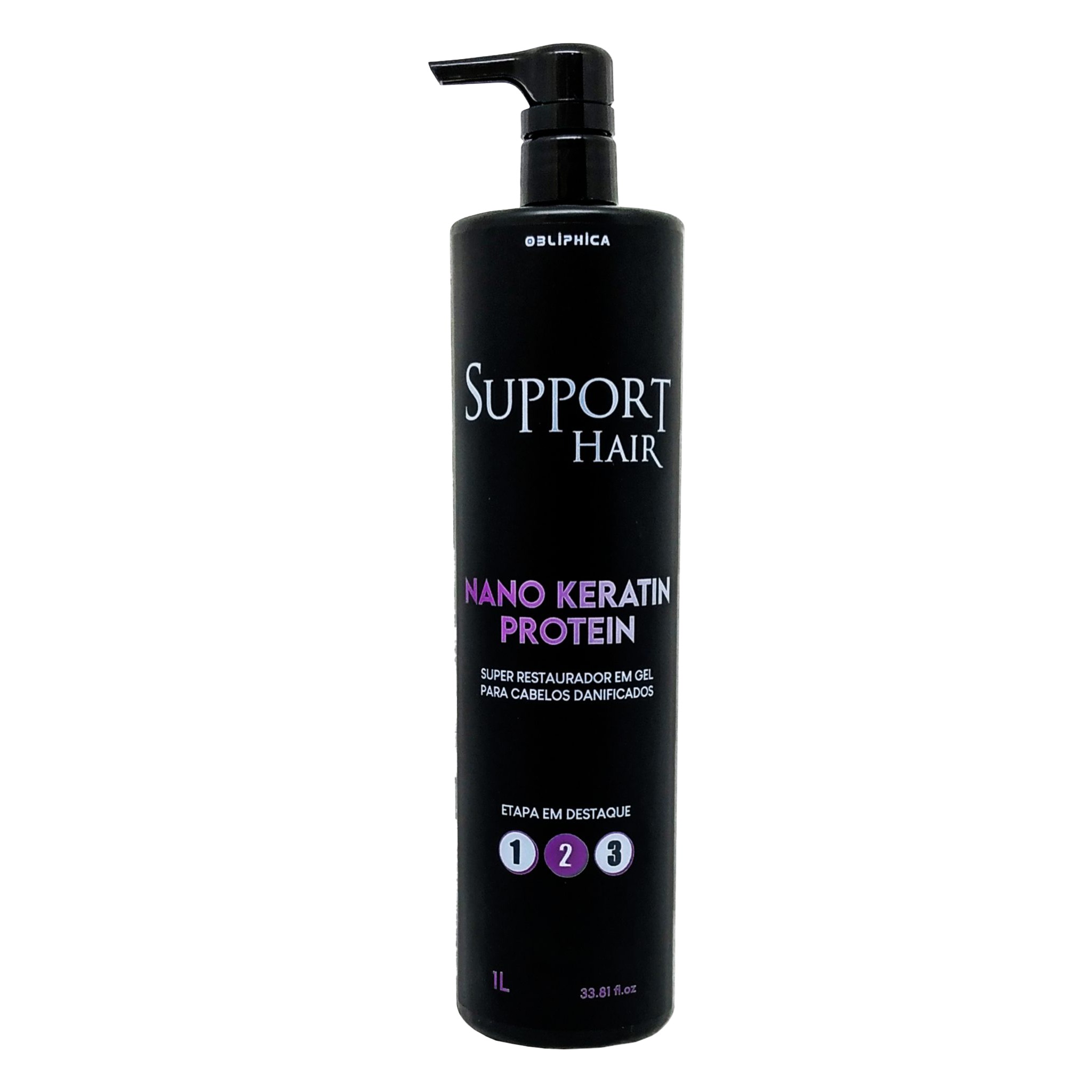 Kit Obliphica Support Hair Nano Fiber 1L, Nano Protein 1L e Keratin