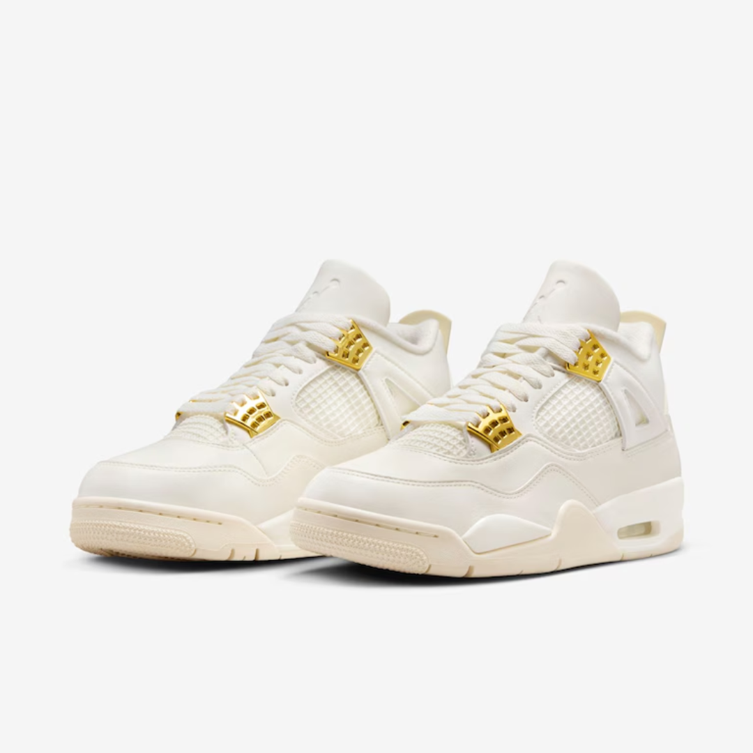 靴 NIKE AIR JORDAN 4 RETRO LLIC GOLD Air Jordan 4 Metallic Gold - Blackapparel