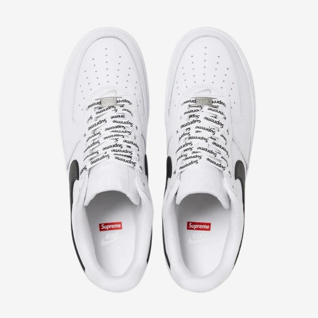 Tênis Nike Air Force 1 Low Supreme Branco Preto | BlackApparel