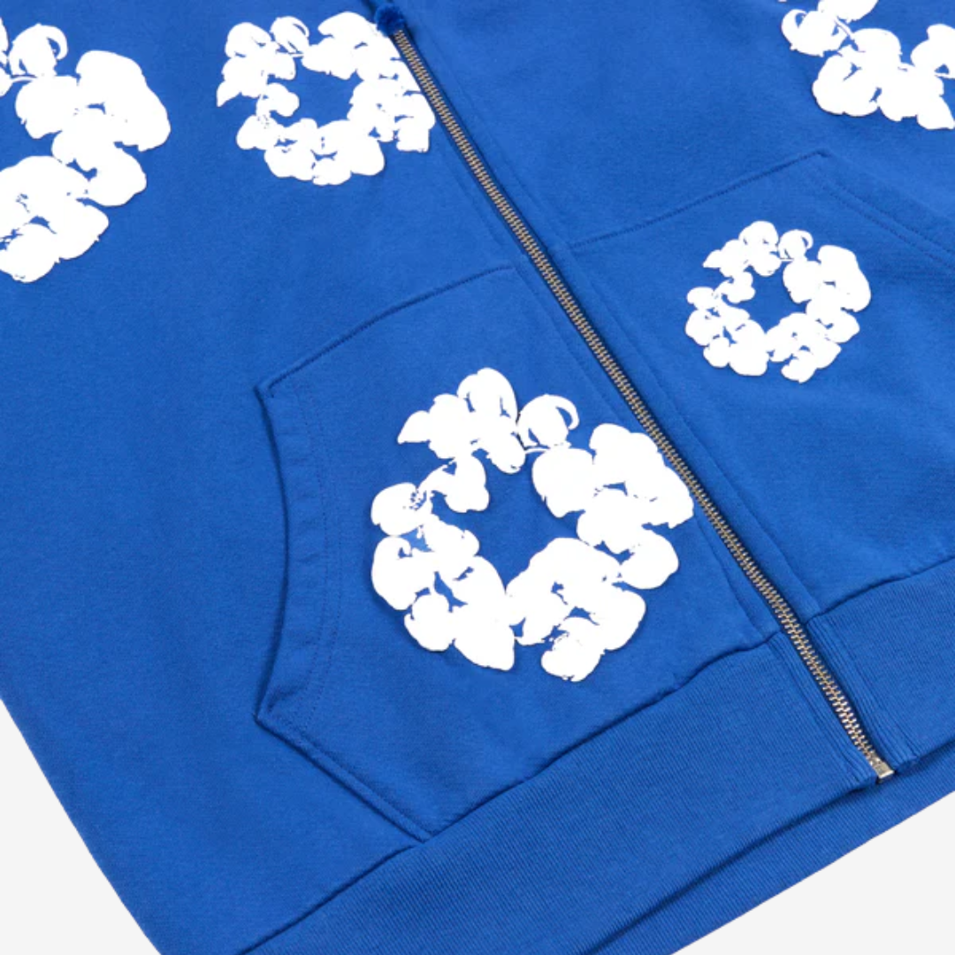 Moletom Denim Tears Cotton Wreath Zip Azul - Blackapparel