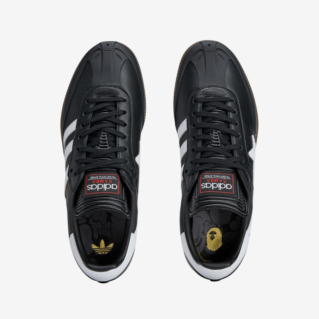 Tênis BAPE x adidas Samba Black White Gum | BlackApparel