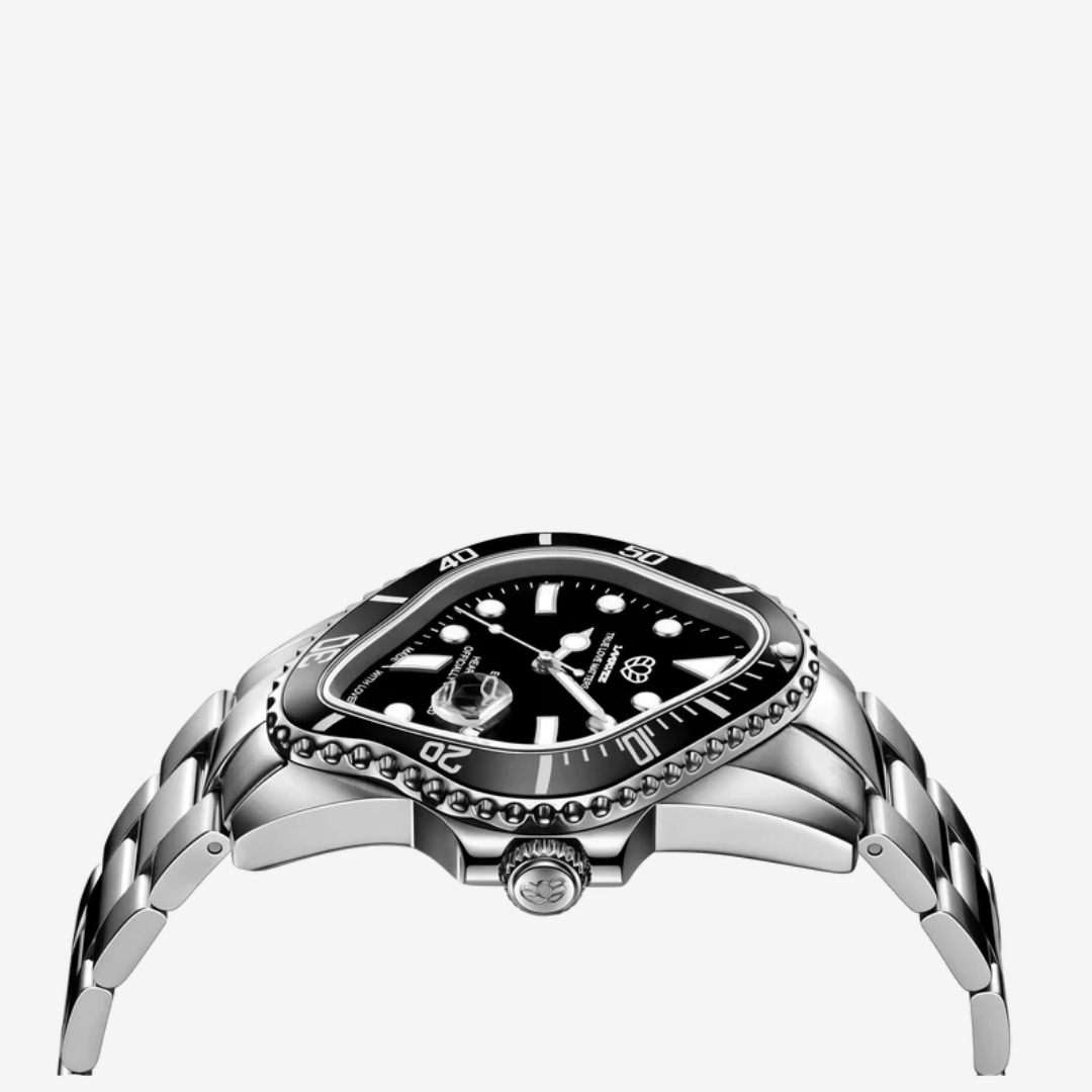 Relógio LAARVEE PEA001 Silver Steel Dial Black | BlackApparel
