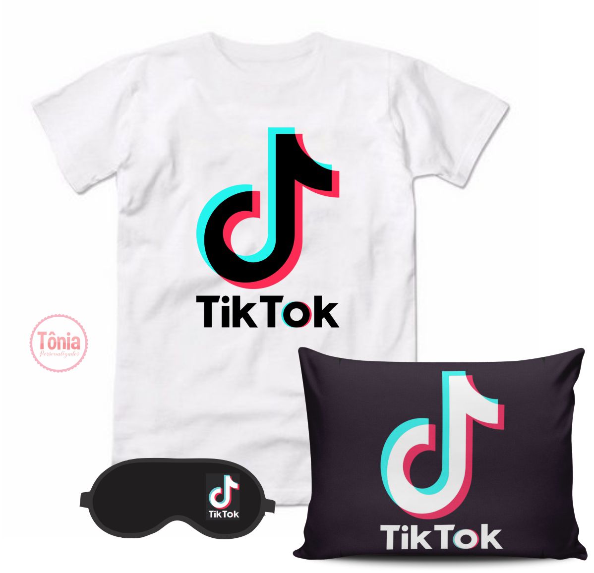 Roblox kit camiseta, almofada e máscara de dormir - Tônia