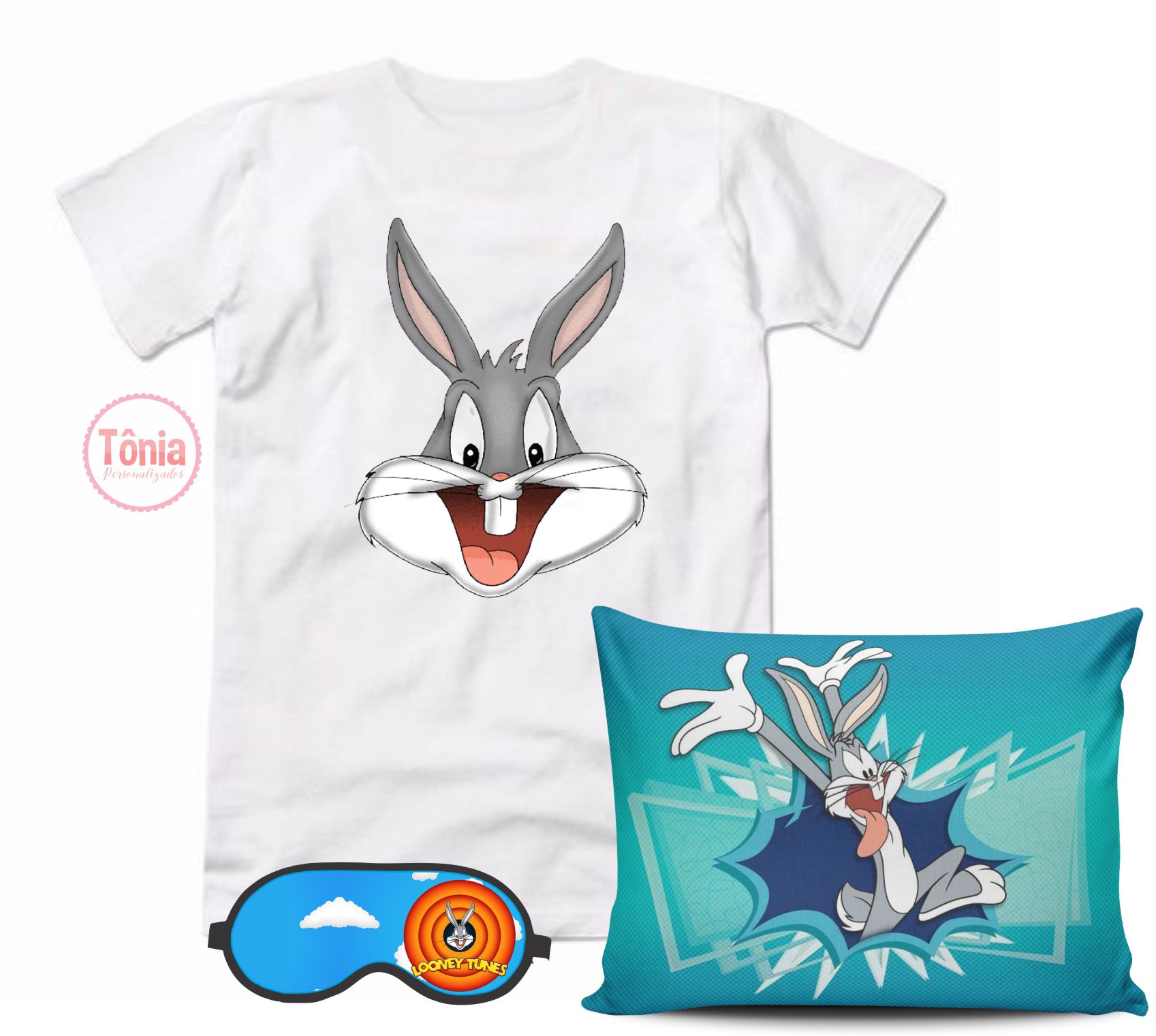 Roblox kit camiseta, almofada e máscara de dormir - Tônia