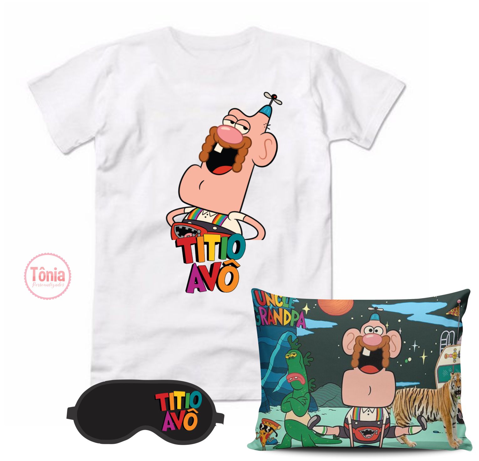 Roblox kit camiseta, almofada e máscara de dormir - Tônia