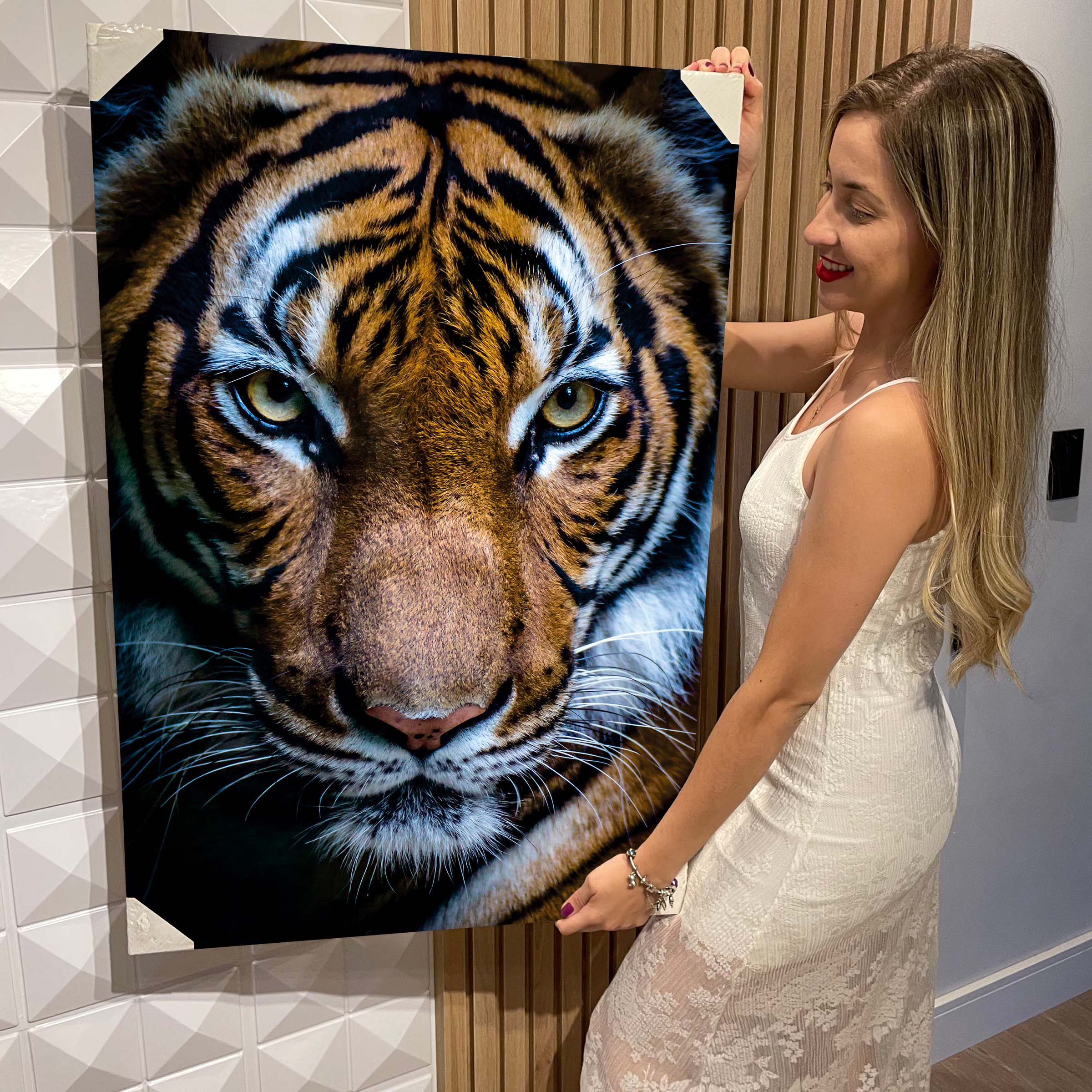 Papel de parede personalizado em qualquer tamanho, animal tigre 3D