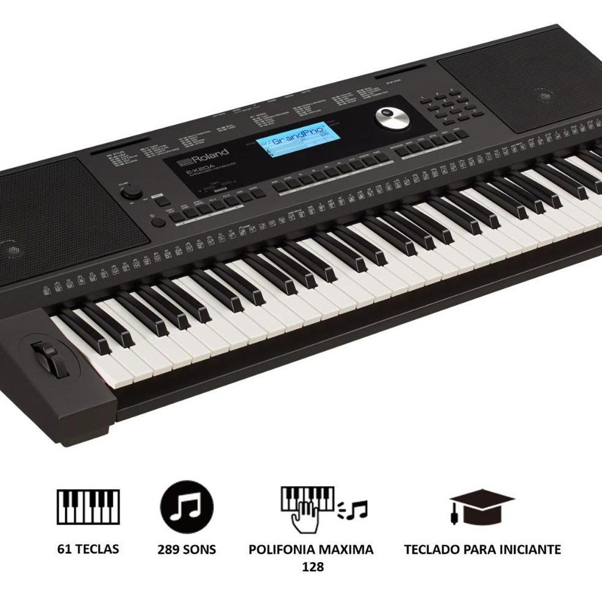 Teclado Arranjador Roland E-X20 61 Teclas + Capa + Suporte X +