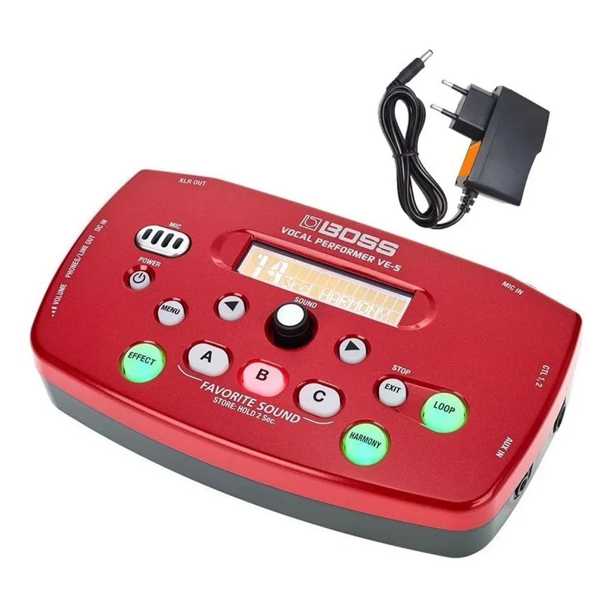 配信機器・PA機器・レコーディング機器 Boss VE-5 Vocal Performer KIT Pedal Para Voz Boss VE-5-RD + Fonte - AudioDriver Instrumentos