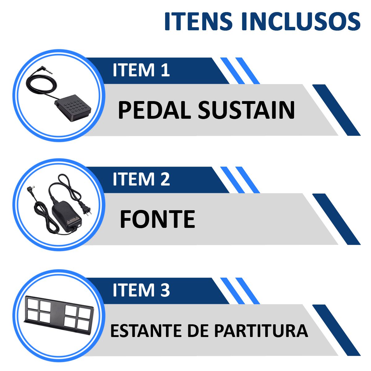 Kit Teclado Casio CT-X800 c/ Fonte + Capa + Suporte + Pedal