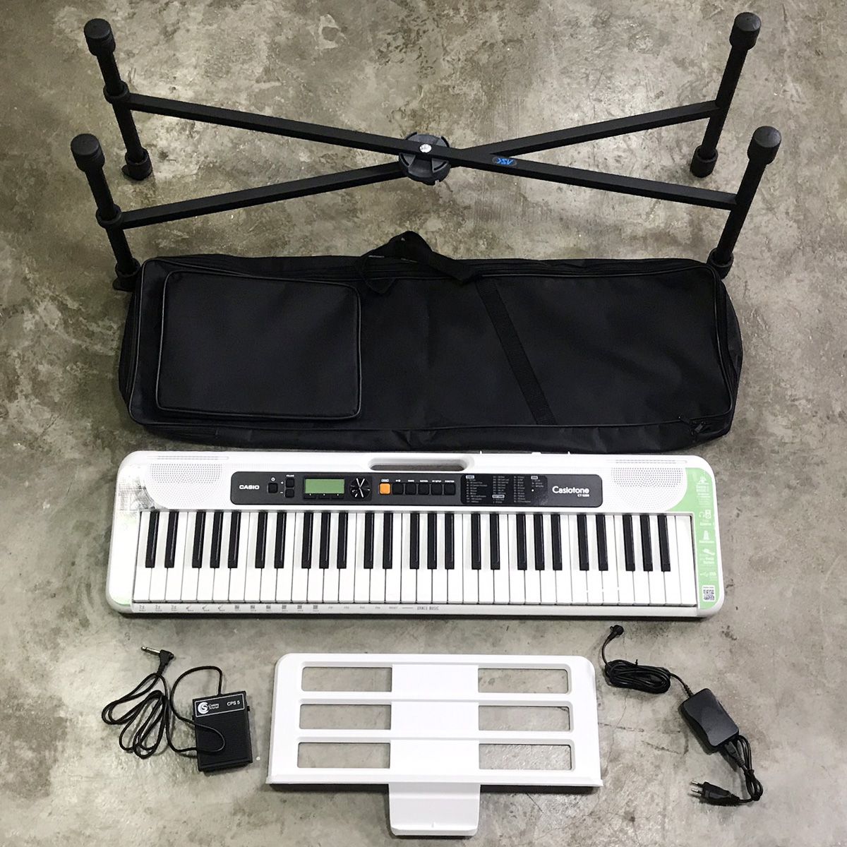 KIT Teclado Casio CT-S200 Casiotone Branco Com Suporte Fonte Capa
