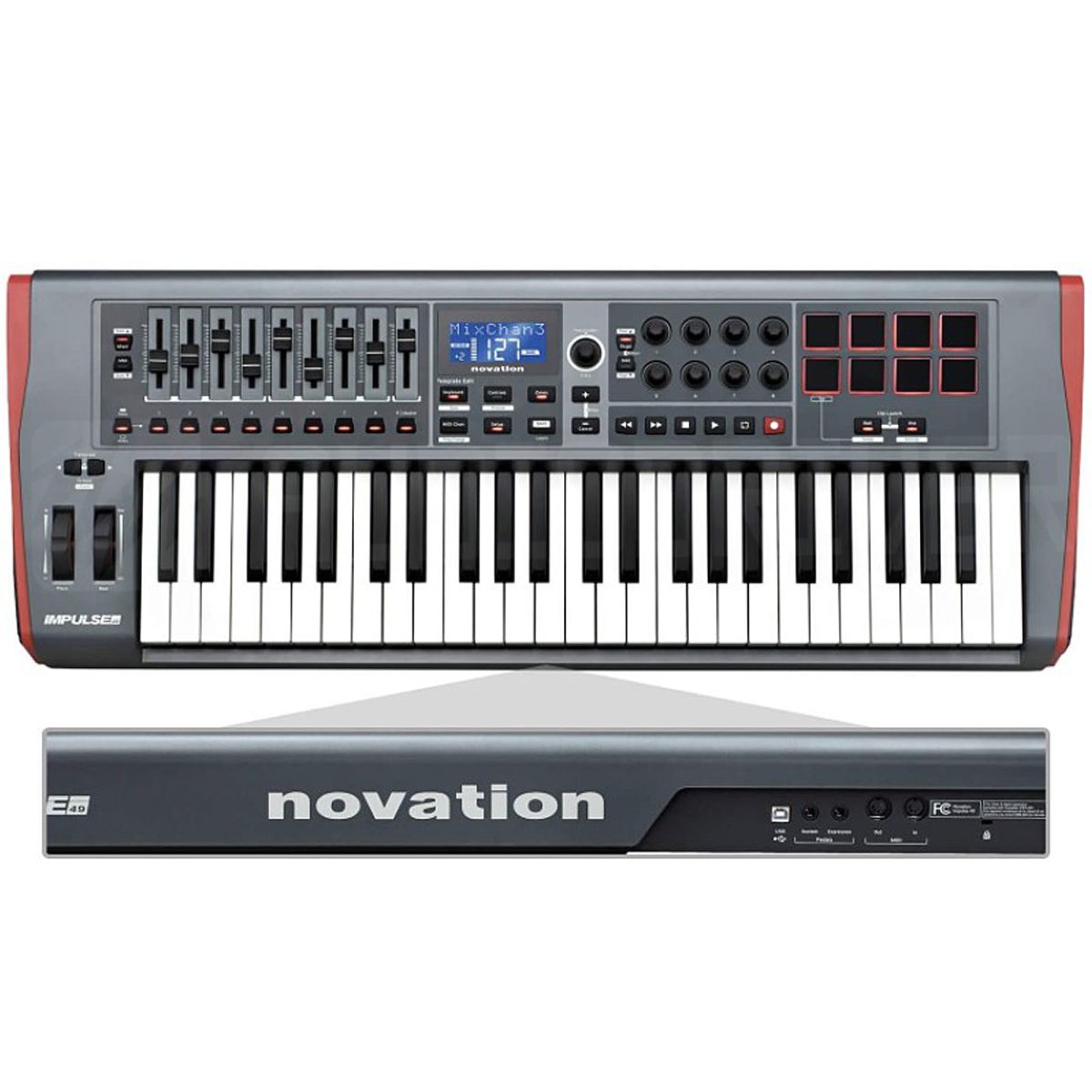 Teclado Controlador Impulse 49 Midi USB 49 Teclas ação Semi